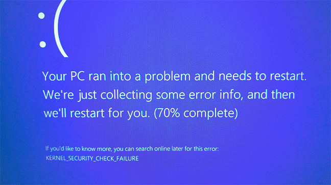 Фото ошибки kernel security check failure Windows 8 и 10 ОС