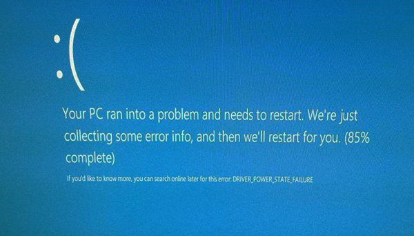 фото проблемы driver power state failure Windows ошибки
