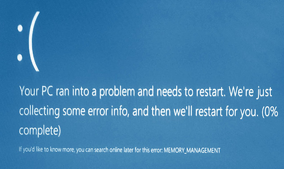 фото ошибки memory management Windows 10 исправить код