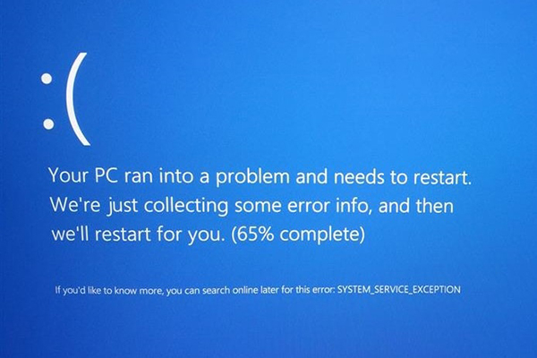 фото ошибки system service exception windows