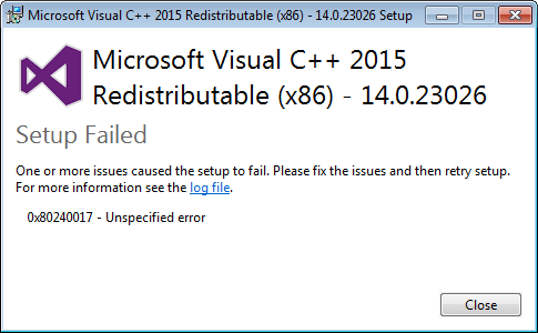 фото ошибки 0x80240017 на Windows 10
