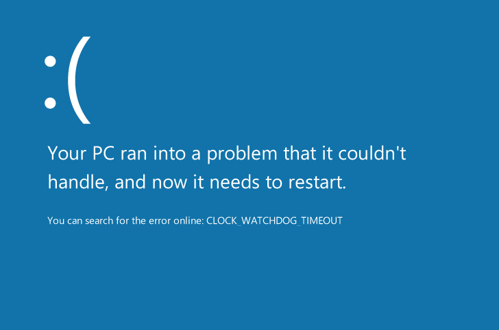 Фото clock watchdog timeout ошибки Windows