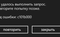 Фото ошибки c101b000 в Windows Phone