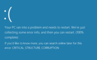 фото ошибки critical structure corruption на Windows