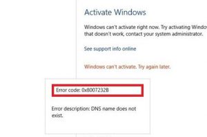 0x8007232b активация windows 10 как исправить